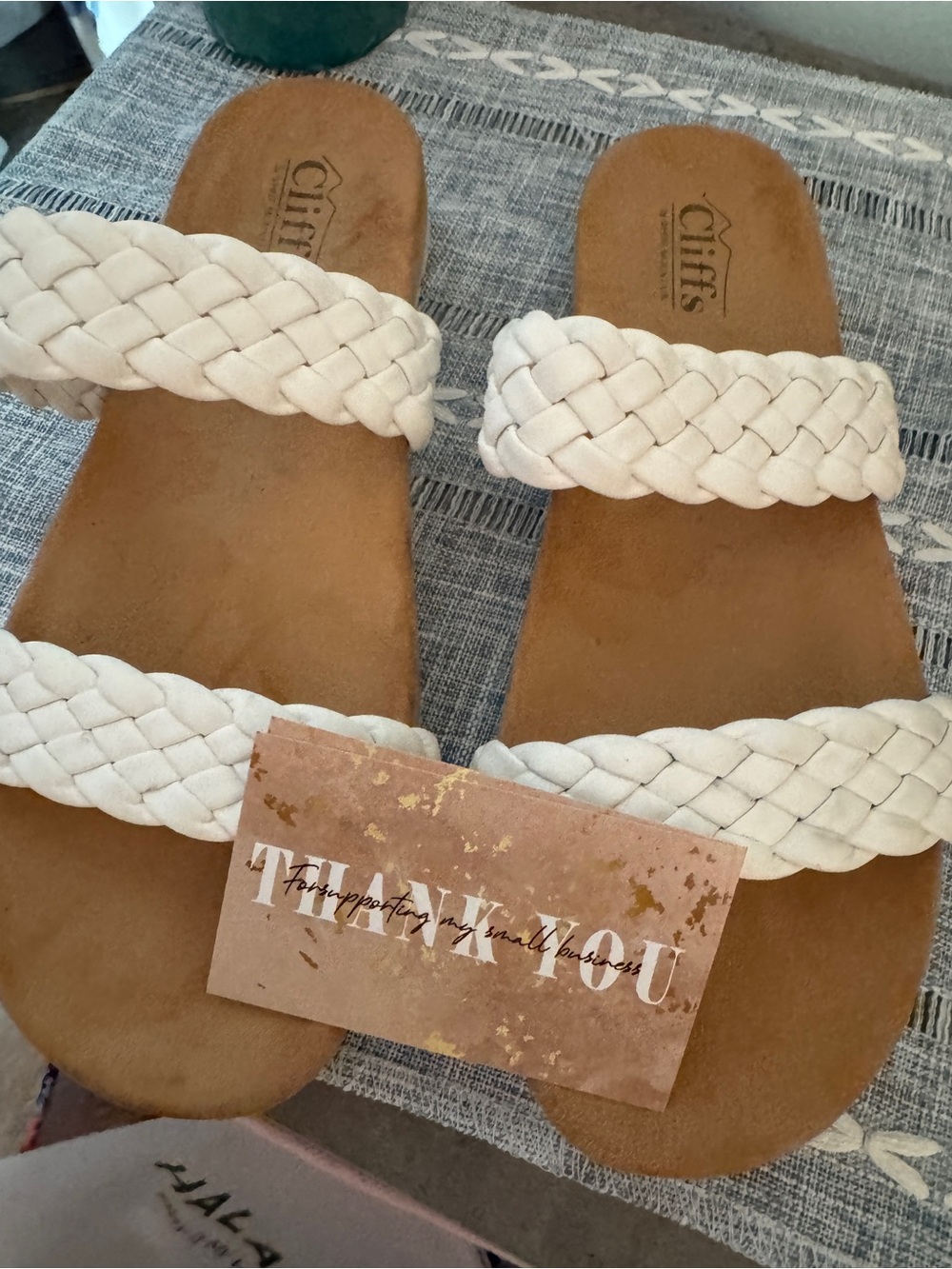 Cliffs by WHITE MOUNTAIN White Braided Double-Strap Slide Sandals - Picture 4 of 14
